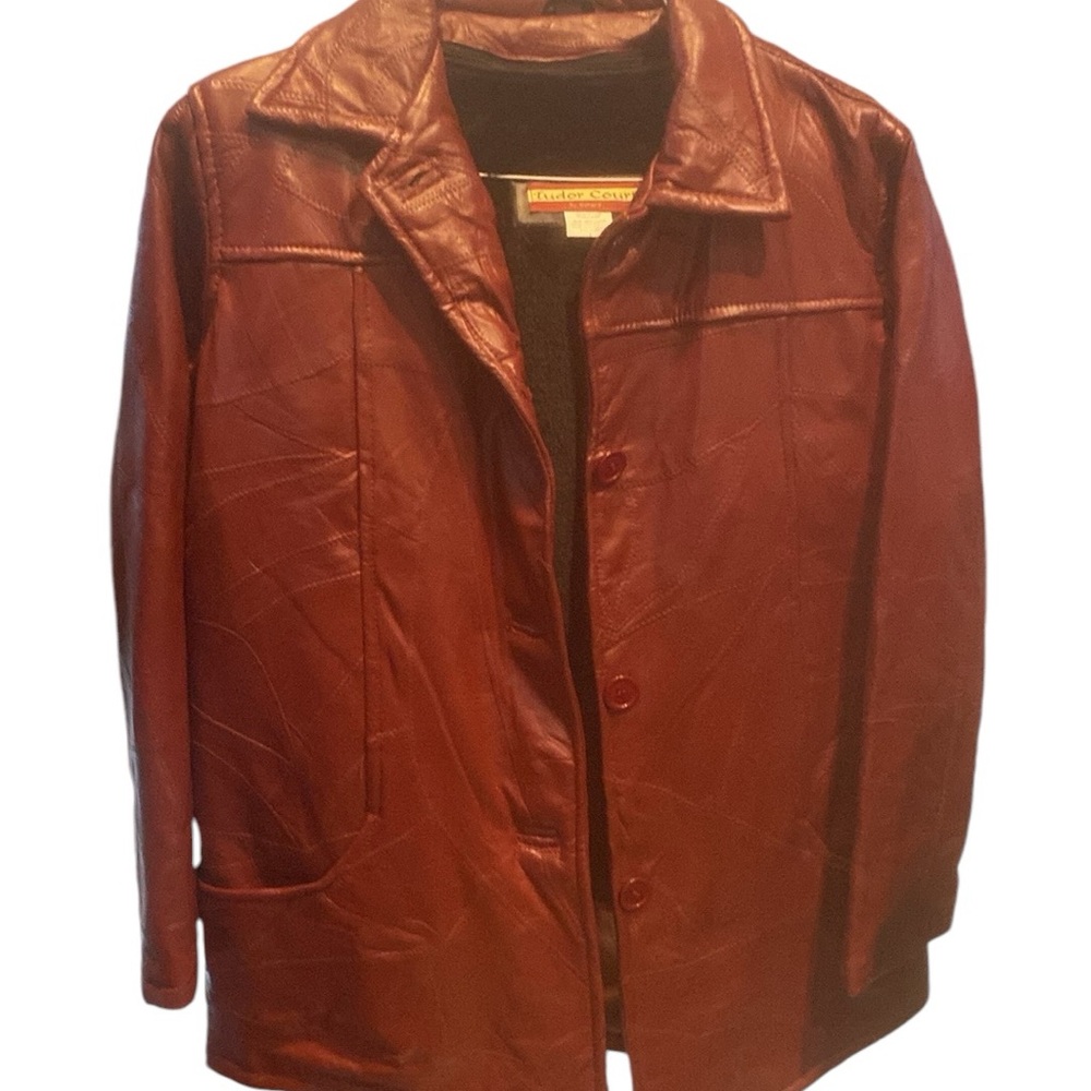 Haband Tudor Court Maroon Leather Jacket